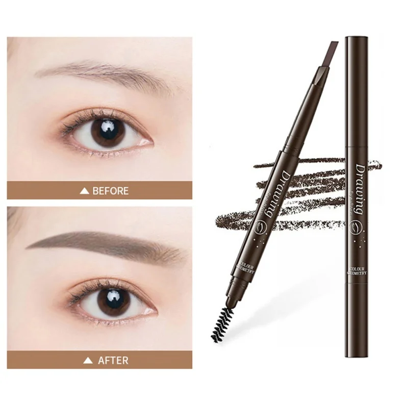 

6 Color Double Headed Eyebrow Pencil Automatic Rotation Eyebrow Pen Lasting Smudge-Proof Waterproof For Beginner d1