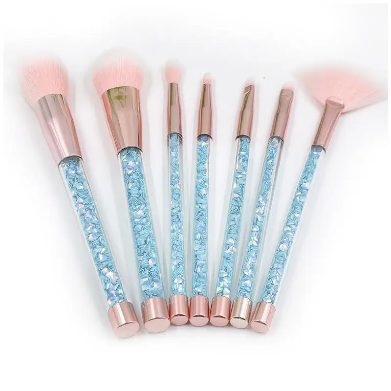 7pcs Diamond Makeup Brushes Set Eye Brush Beauty Tools Fan Powder Eyeshadow Contour Cosmetic Colorful For Make Up Tool | Красота и