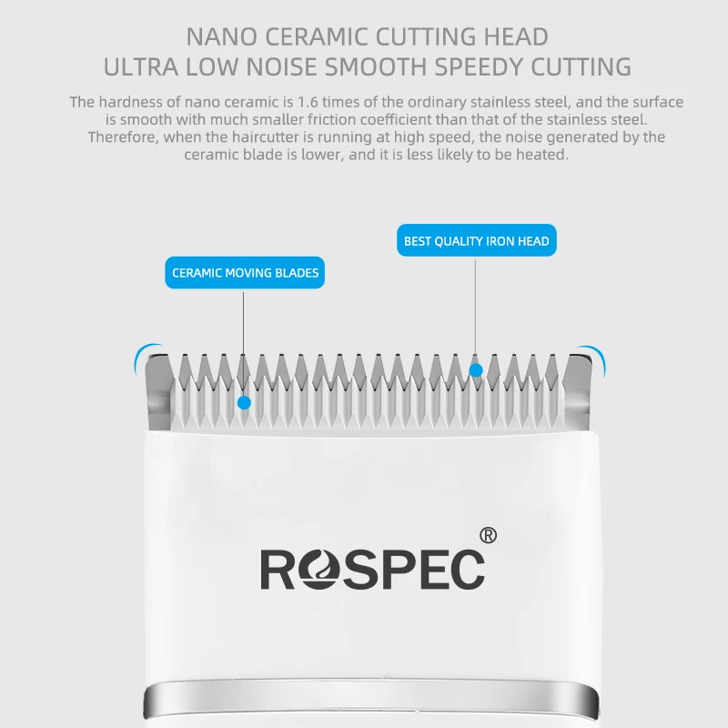 Машинка для стрижки волос Rospec с керамическим лезвием и зарядкой от USB | Бытовая