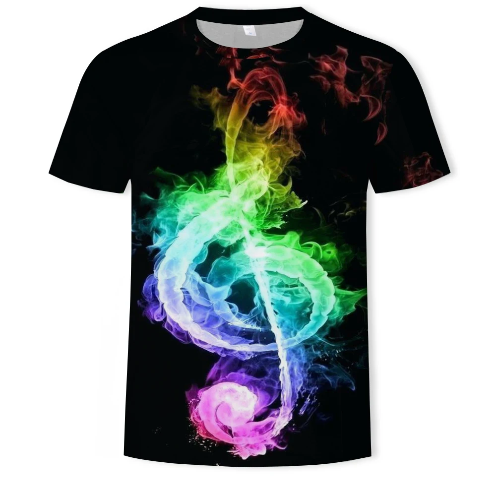 

2021 Summer Youth Men's and Women's Short Sleeve Tops 3D Printing Band Guitar Fashion Trend T-shirt Men's Oversized T-shirt 6xl