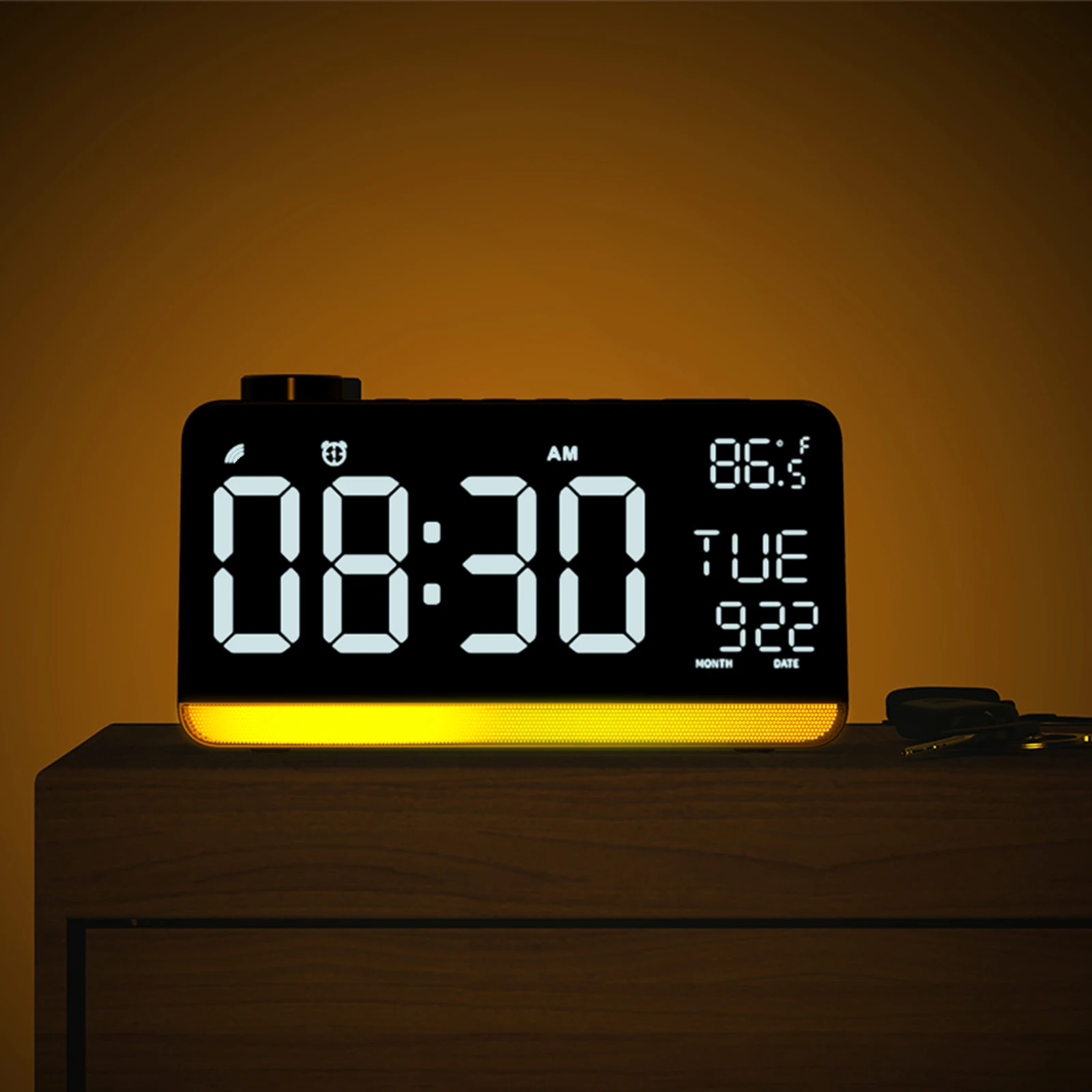 

Portable Large Led Display Clock FM Radio Alarm Clock Digital Alarm Clock For Living Room Bedroom 2021