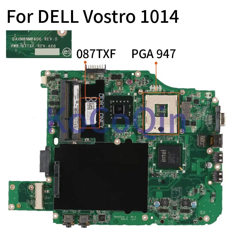 Для DELL Vostro 1014 V1014 материнская плата для ноутбука CN-087TXF 087TXF Материнская DAVM8NMB6D0 GM45 DDR3