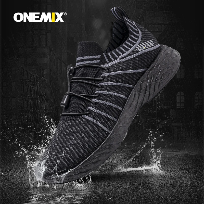 ONEMIX Waterproof Running Shoes for Men Breathable Light Women Training Walking Sneakers Outdoor Trekking Slip-on Sports Shoes
