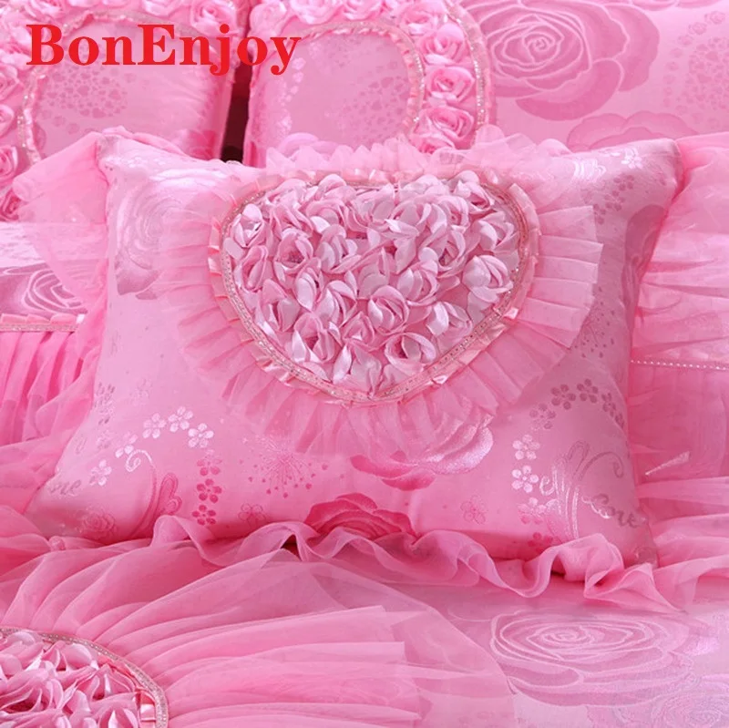 Роскошный розовый красный любовь вышивка шелк хлопок жаккард свадебный стиль