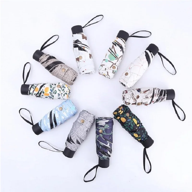 Мини карманный складной зонт для женщин и мужчин анти УФ маленький от солнца