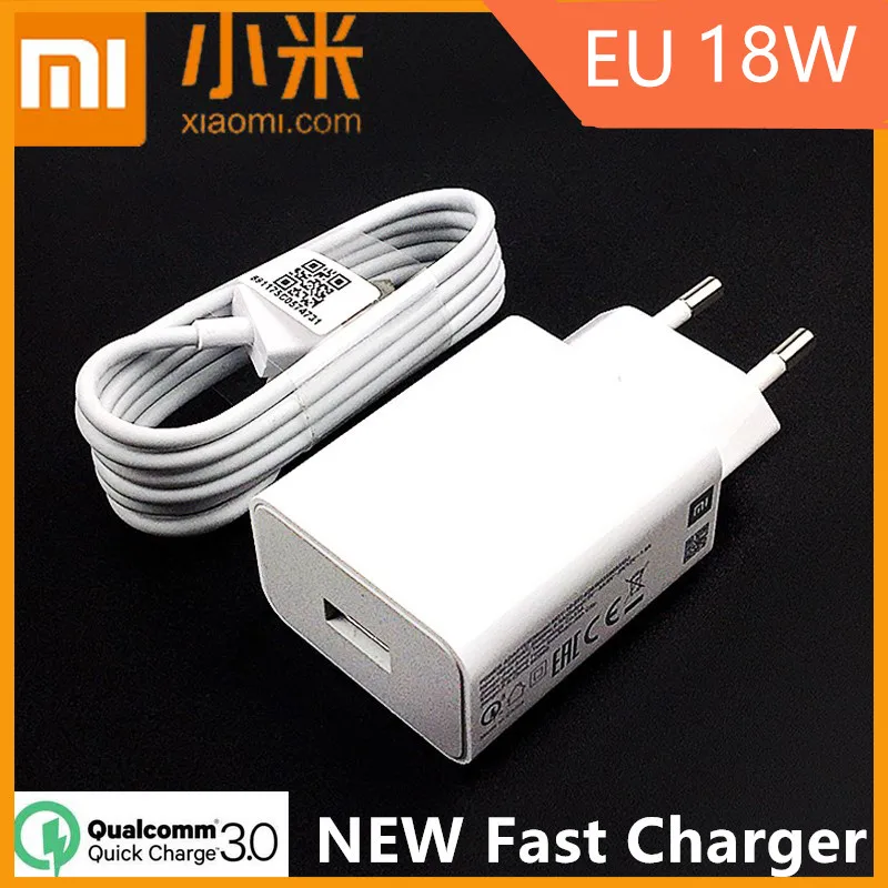 

Xiaomi Original Redmi Note 9S Fast Charger 18W EU Charge adapter Usb Type c cable for mi 9 se 9t pro max 3 a3 redmi note 7 Pro