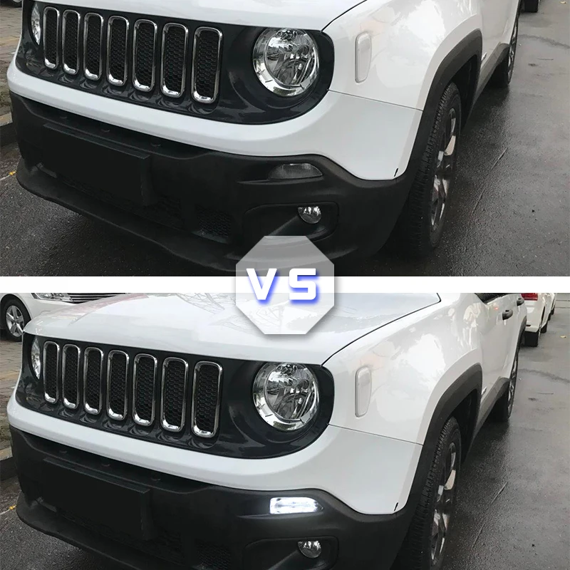 Светодиодный ные фары ДХО для Jeep Renegade 2015-2018 дневные ходовые огсветильник желтые