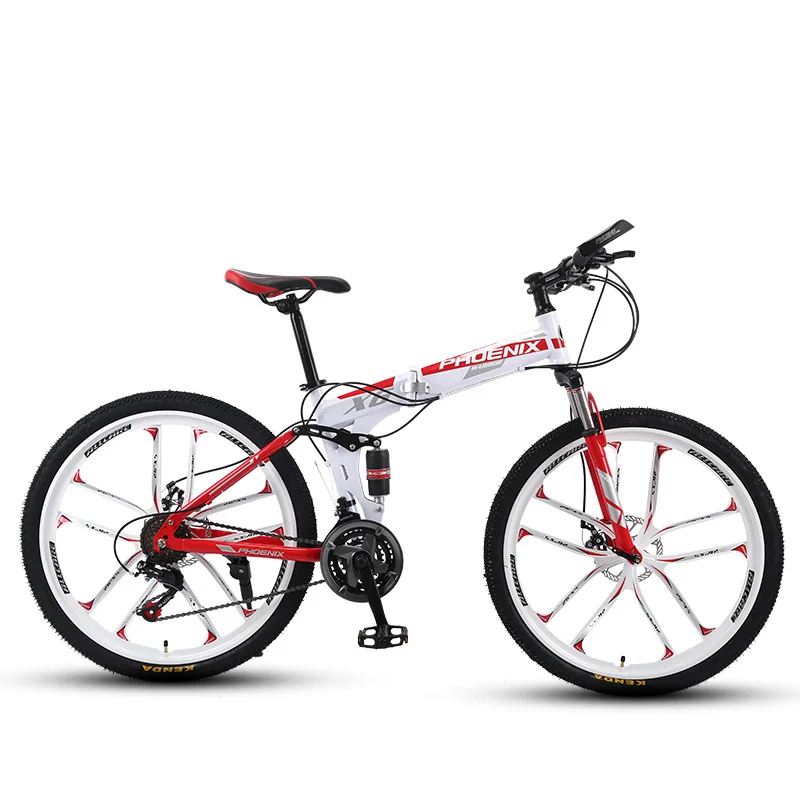 

MTB Bike Foldable Mountain Bike Fat Bike Double Disc Brake Beach Bicycle Snow Bike Carbon Steel 24/26 Inch Mountain Bicycle