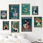 Цветочный скелет, скандинавские постеры, абстрактная девушка, иллюстрация, Картина на холсте, эмоции, настенные картины, декор для гостиной