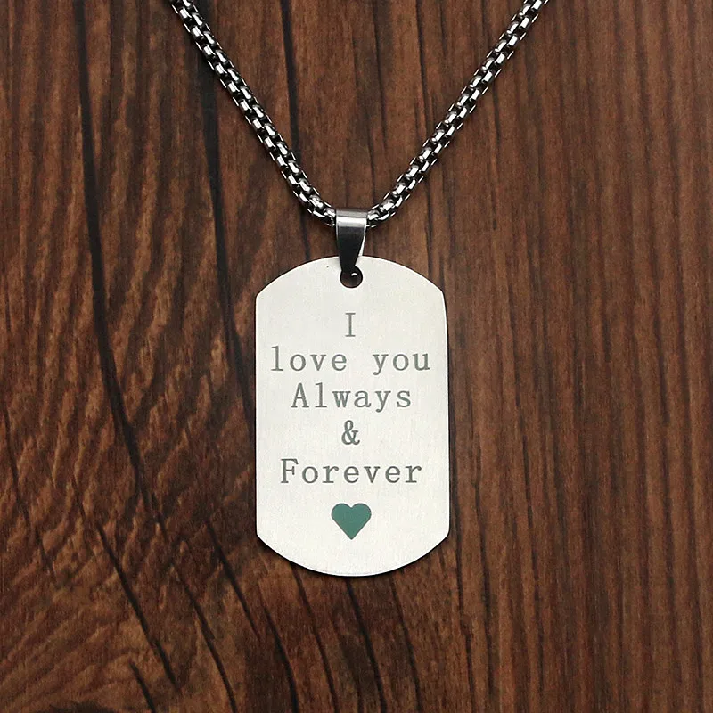 G Ожерелье с квадратной подвеской из нержавеющей стали с надписью «MY LOVE», ожерелья, модная пара, подарок на Рождество, ювелирные изделия, ожерелья, подвески - Окраска металла: G