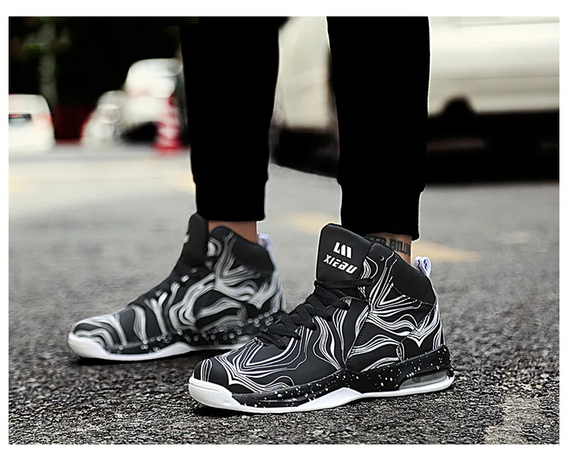 Jordan shoes high help couple night light basketball shoes shock-absorbing anti-slip wear-resistant combat boots sneakers