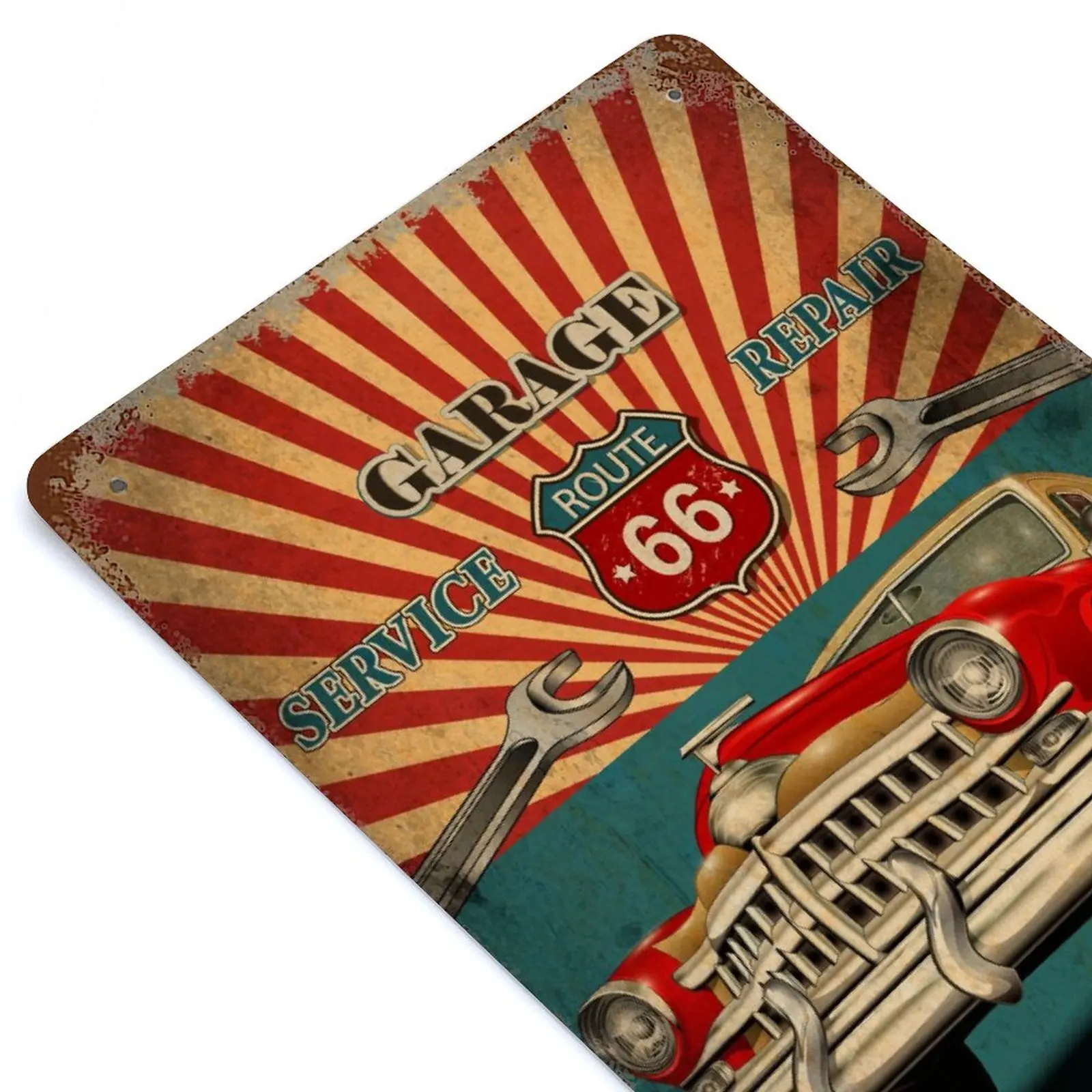 

Vintage Garage Route 66 Printed Retro Metal Poster Home Wall Decoration Tin Sign Plaque