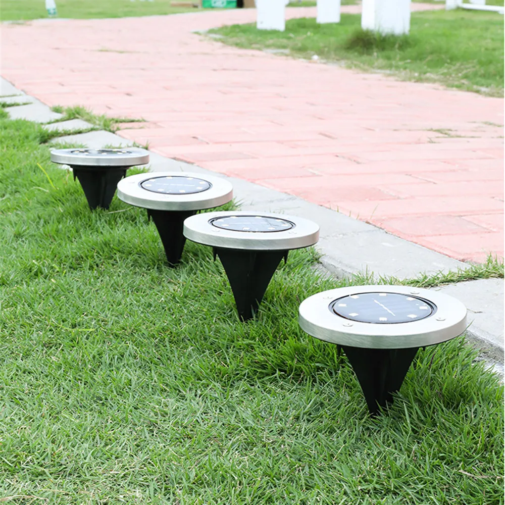 Светодиодный наземный фонарь на солнечной батарее уличная лампа из нержавеющей