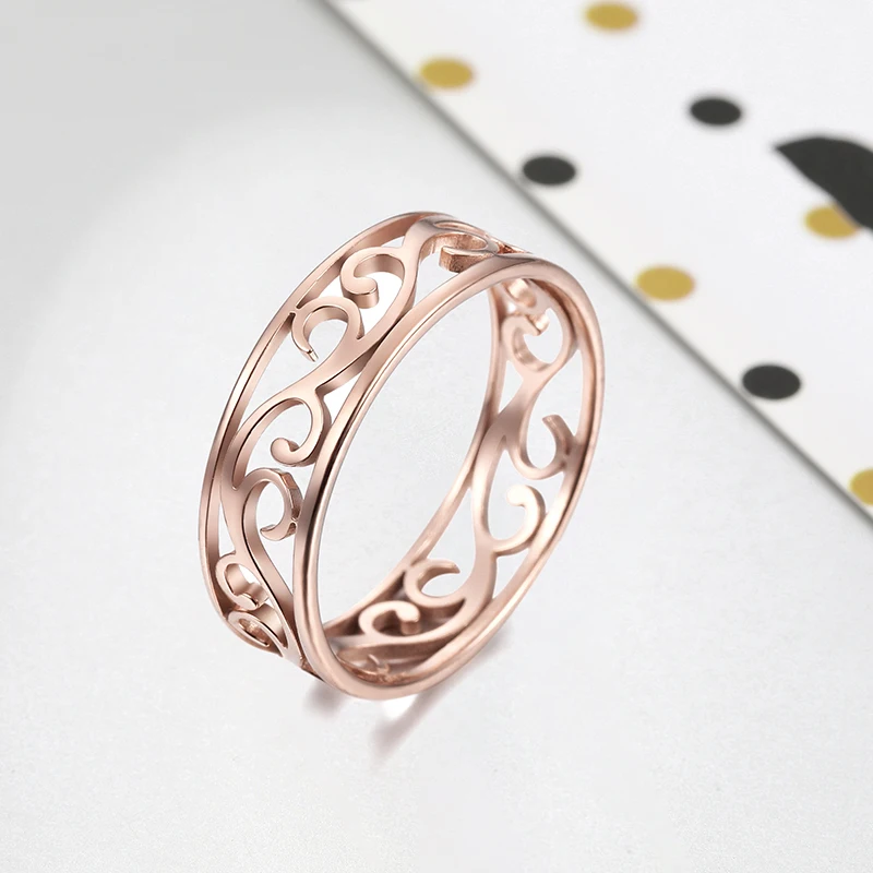 COOLTIME филигранные граненые любовь кольцо на палец для обручального кольца женщин
