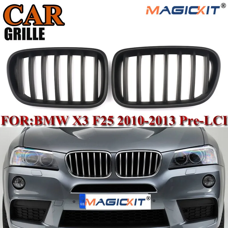 Magickitt автостайлинг матовая черная ABS передняя гоночная решетка для BMW X3 F25 2010/2011 04