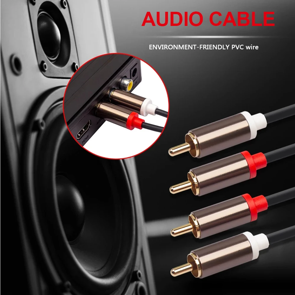 Аудиокабель 2RCA штекер позолоченный аудиокабель RCA 1 м 8 2 3 5 для домашнего