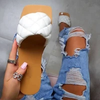 women summer flat leather slippers 2021 transparent pvc beach sandals woman white plus size 36 43 outdoor chanclas mujer