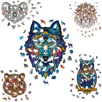 color animal pattern diy puzzle wolf wall sticker childrens room bedroom study decoration sticker house decoration decor