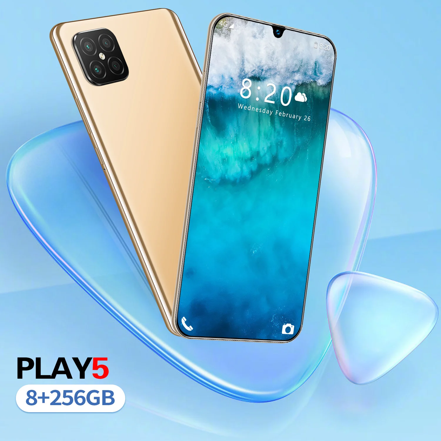 

2021 Play5 6.5 Inch Full Screen Smartphone Global Version 12 512GB Android 10 GPS Cellphone Unlocked Dual SIM Mobile Phone