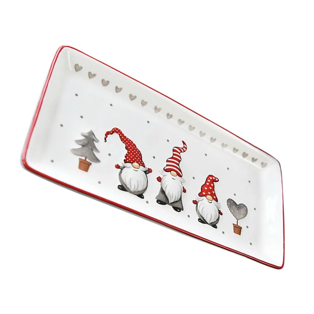 

1Pc Food Serving Dish Christmas Steak Plate Salad Dessert Plate for Home