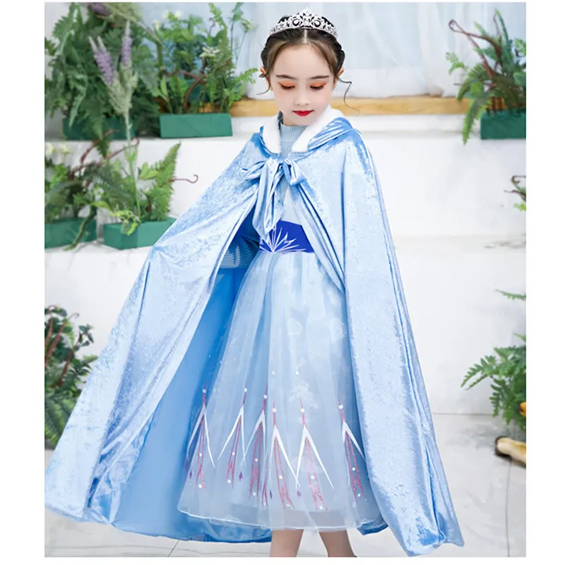 Платье-свитер для девочек с принтом Эльзы Тюлевое платье вырезами на спине и