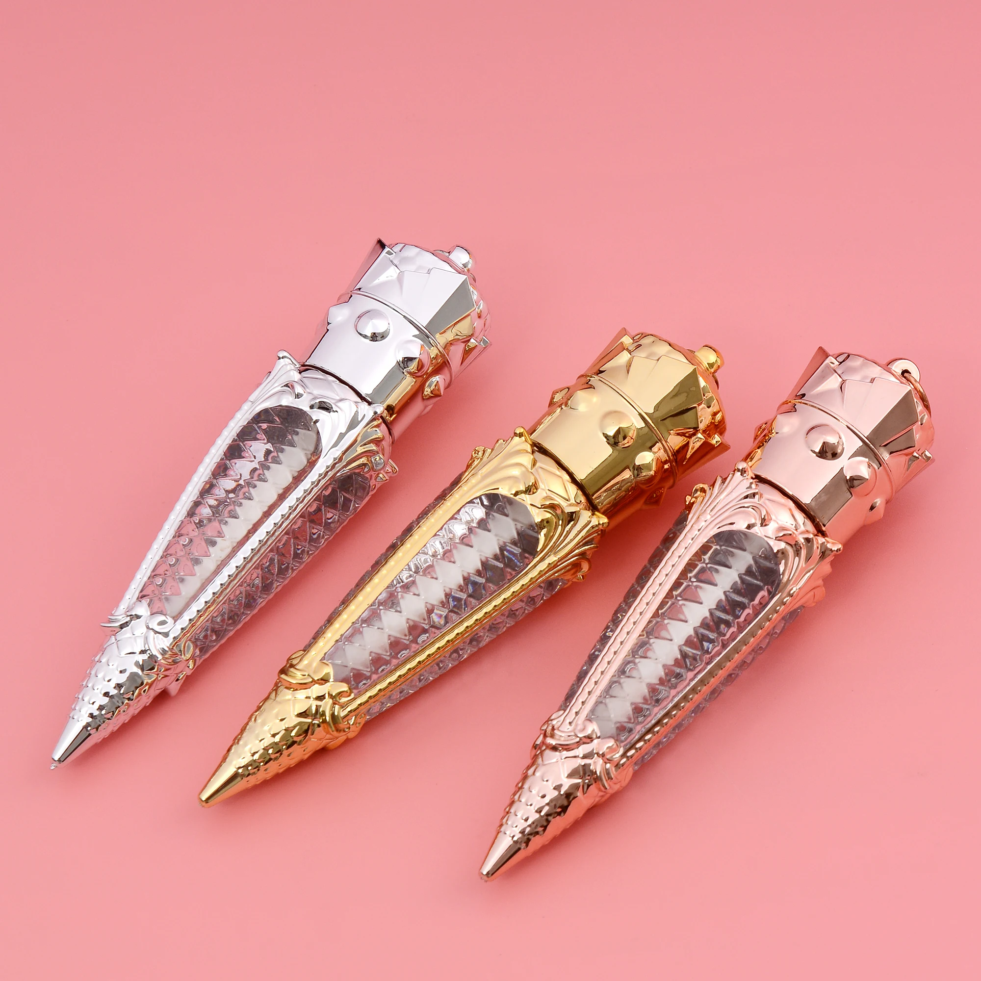

1PC 5ml Rose Gold Crown Plastic Lip Gloss Empty Tube Cosmetic Wand Lipgloss Packaging Container Gold Silver Empty Lip Tube New