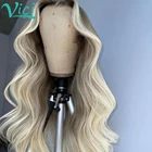 Парик блонд HD с прозрачной кружевной передней частью, волнистый женский парик из 613 цветных человеческих волос на сетке, парики без повреждений, предварительно выщипанный парик 150%