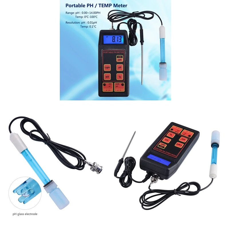 

Digital Aquarium PH Meter Portable ORP/TEMP Meter Temeperature Tester Water Quality Monitor Detector Digital