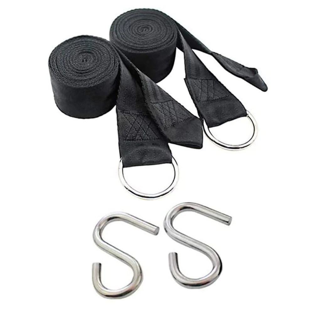 

2PCS Tree Swing Hanging Straps Kit Adjustable 300cm Strength Hammock Belts With S Hooks OutDoor Hiking Hammock Hanging Belt