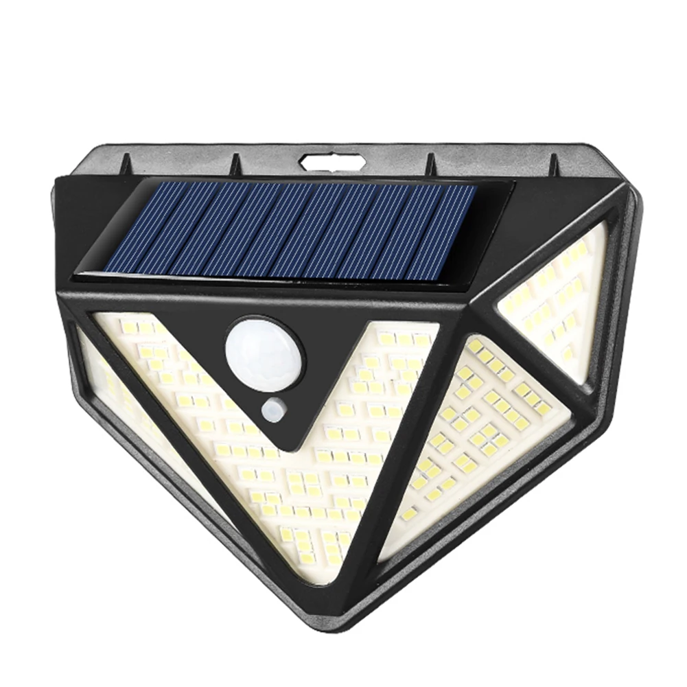 

166LED Solar Powered Wall Light Outdoors 3 Modes Three Sides PIR Motion Sensor Emergency Waterproof Security Lamp Garden Decor