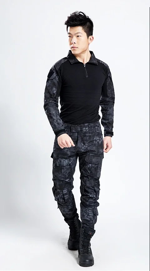 

Brand Free shipping,Black quality army frog suit,tactical military uniforme multicam men sets,acu,cp,mandrake combat