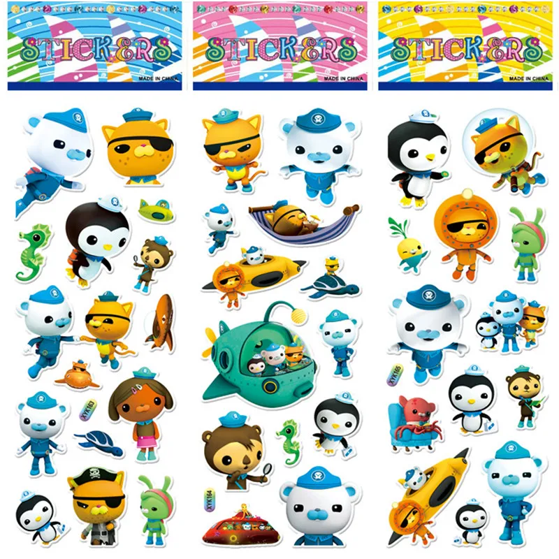 Octonauts 6/12 шт. разные стили 3D Мультяшные наклейки в виде пузырьков наклейка