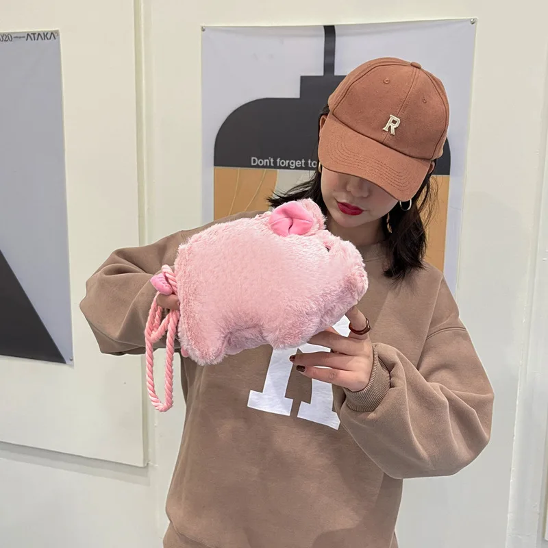 

Мягкая Плюшевая сумка-мессенджер с изображением сердечек для девочки, милая кукла, сумка-мессенджер на одно плечо, женская сумка