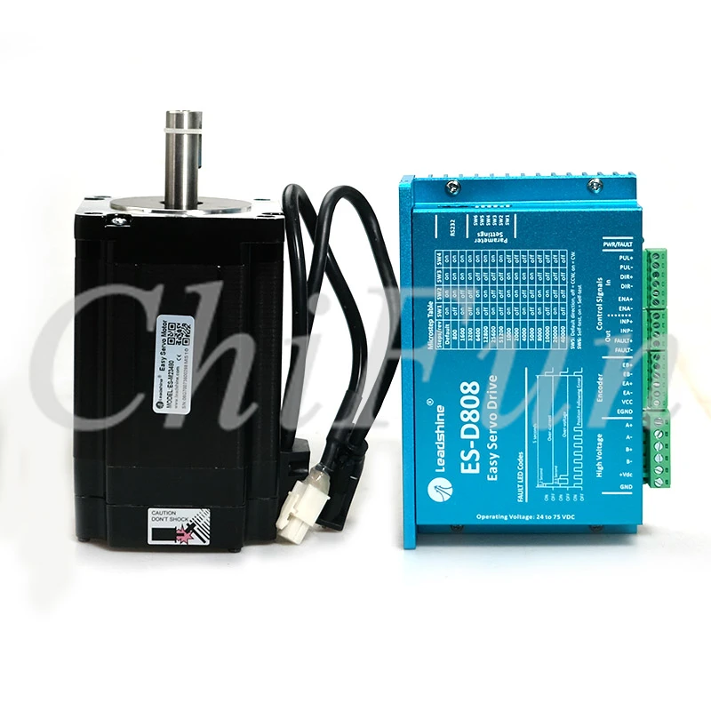 Leadshine 2-фазный NEMA34 easy сервопривод Гибридный сервопривод в комплекте ES-D808(HBS86) + ES-M23480 (86HSM85-E1) 8,0n. m с кабелем 3 м Leadshine 2-фазный NEMA34 easy сервопривод Гибридный сервопривод в комплекте ES-D808(HBS86) + ES-M23480 (86HSM85-E1) 8,0n. m с кабелем 3 м