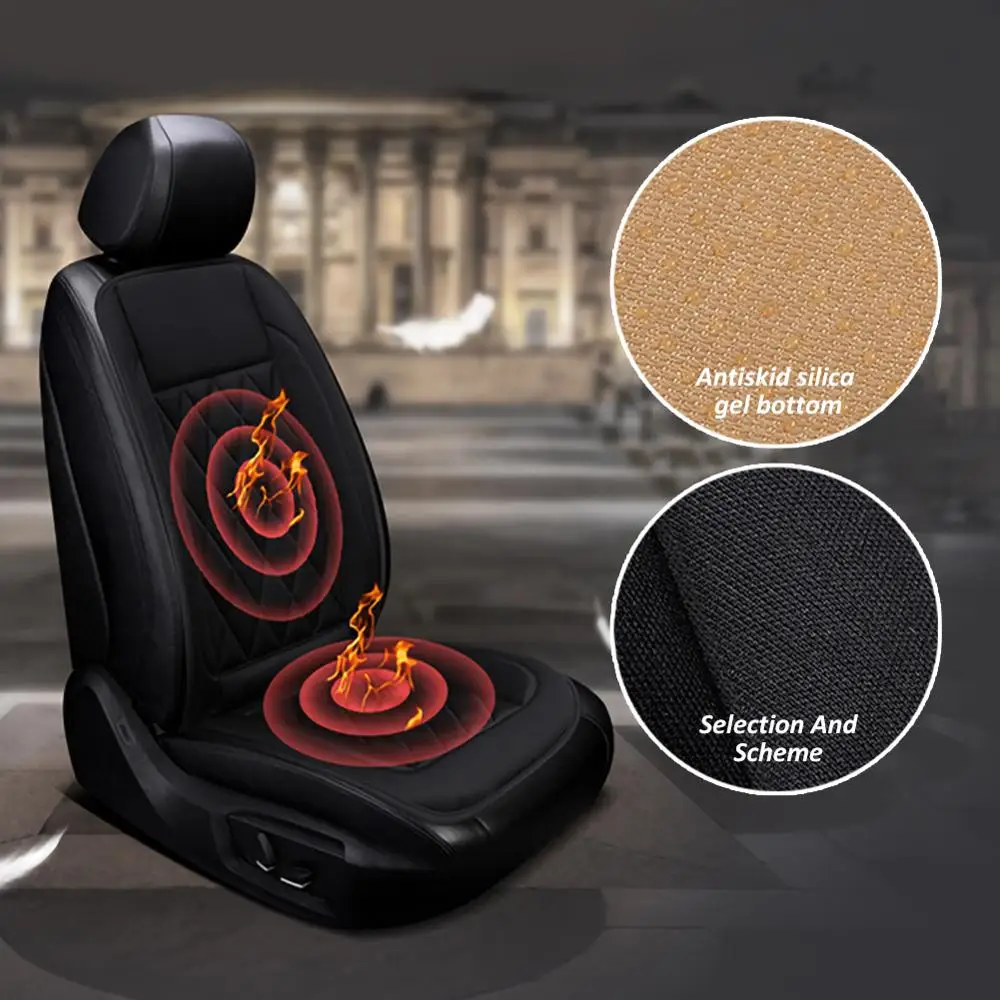 2 шт. 12 В авто Подогрев сиденья Крышка для полного спинки и Удобная Черная мягкая