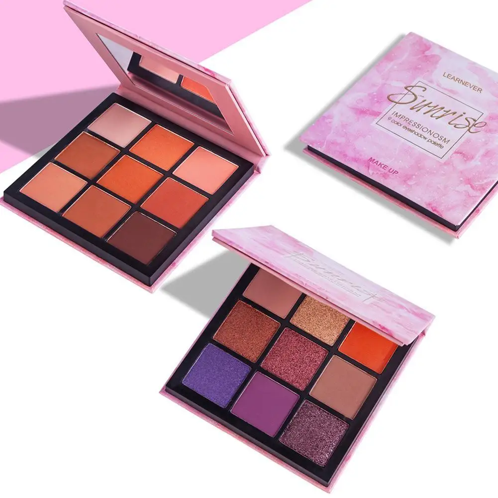 9 Цвета Shimmer МАТОВЫЕ тени для век палитра макияжа кисточки пигментированные