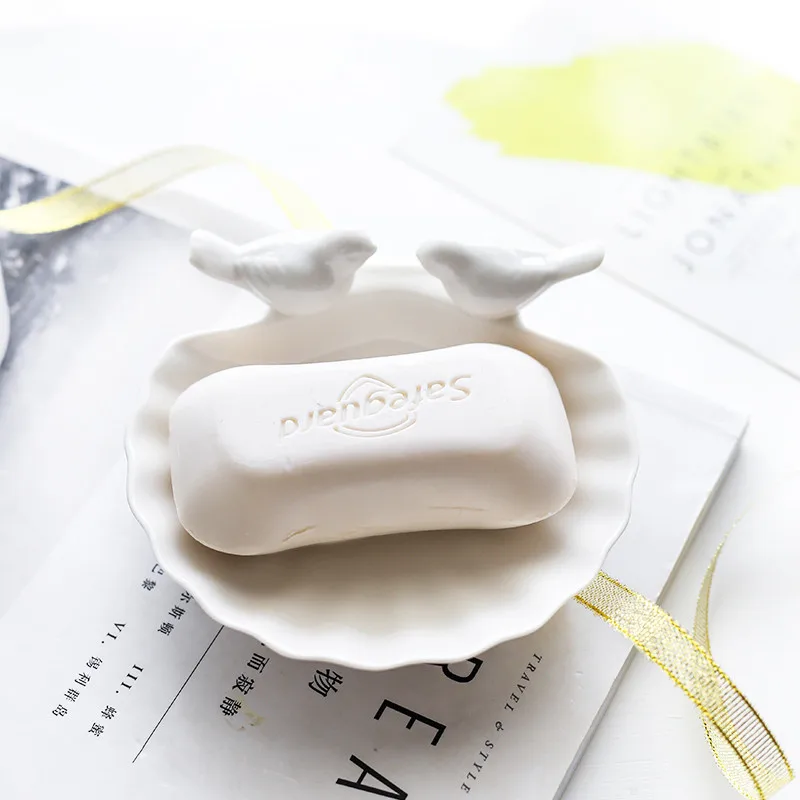 Ceramic Soap Draining Dish White Porcelain Ashtray Home Decor Candy Tray Bathroom Supplies Household Creative Simple Box | Дом и сад