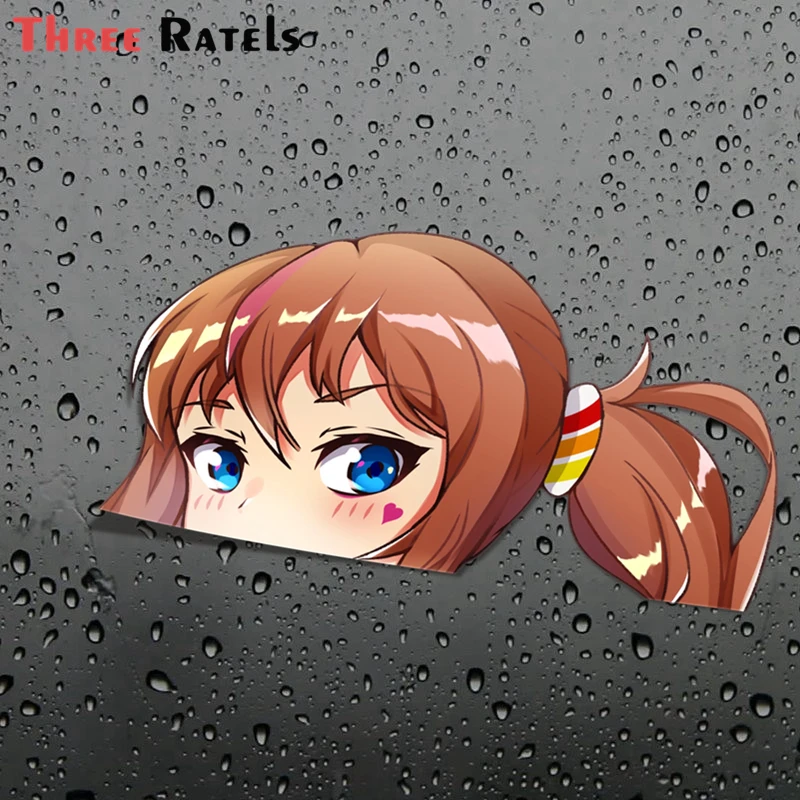 

Three Ratels FC253 3D Funny Kaho Chan Anime Peeker Peeking Car Stickers Decals Waterproof Vinyl Wrap Bumper Window