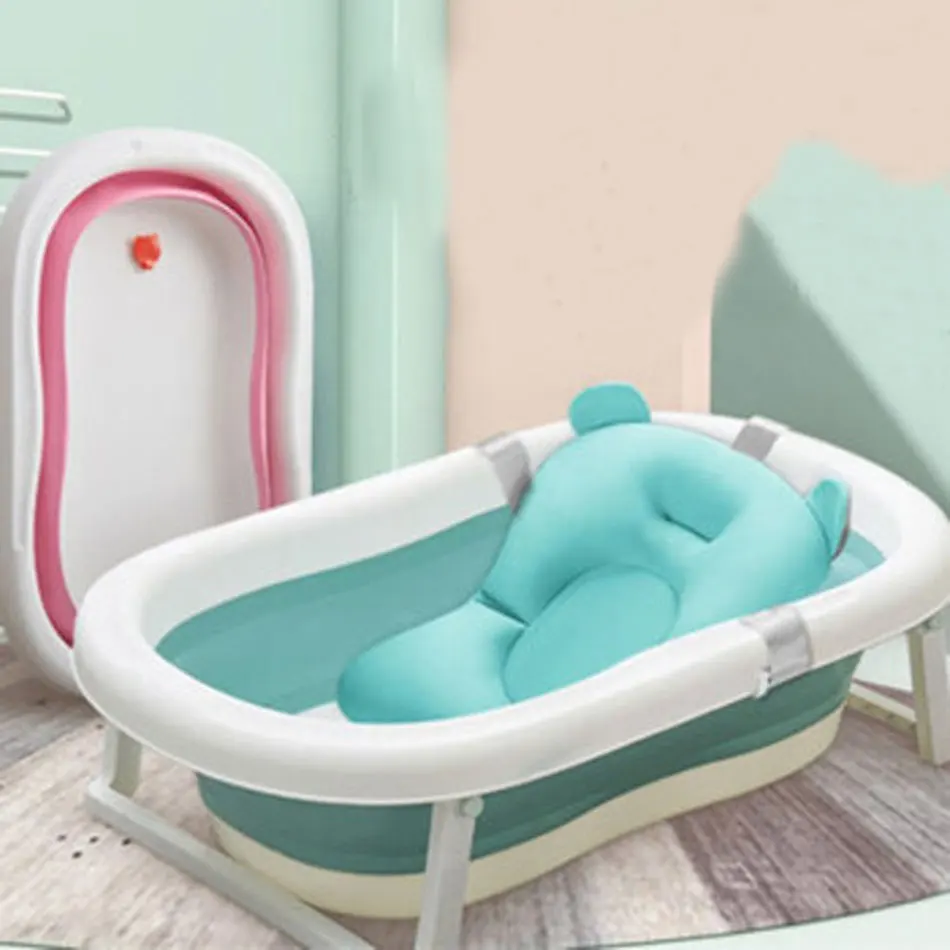 

Folding Baby Bath Tub Foldable Baby Shower Bath Tub With Non-slip Cushion Eco-friendly Newborn Bathtub Safe Adjustable Kids Bath