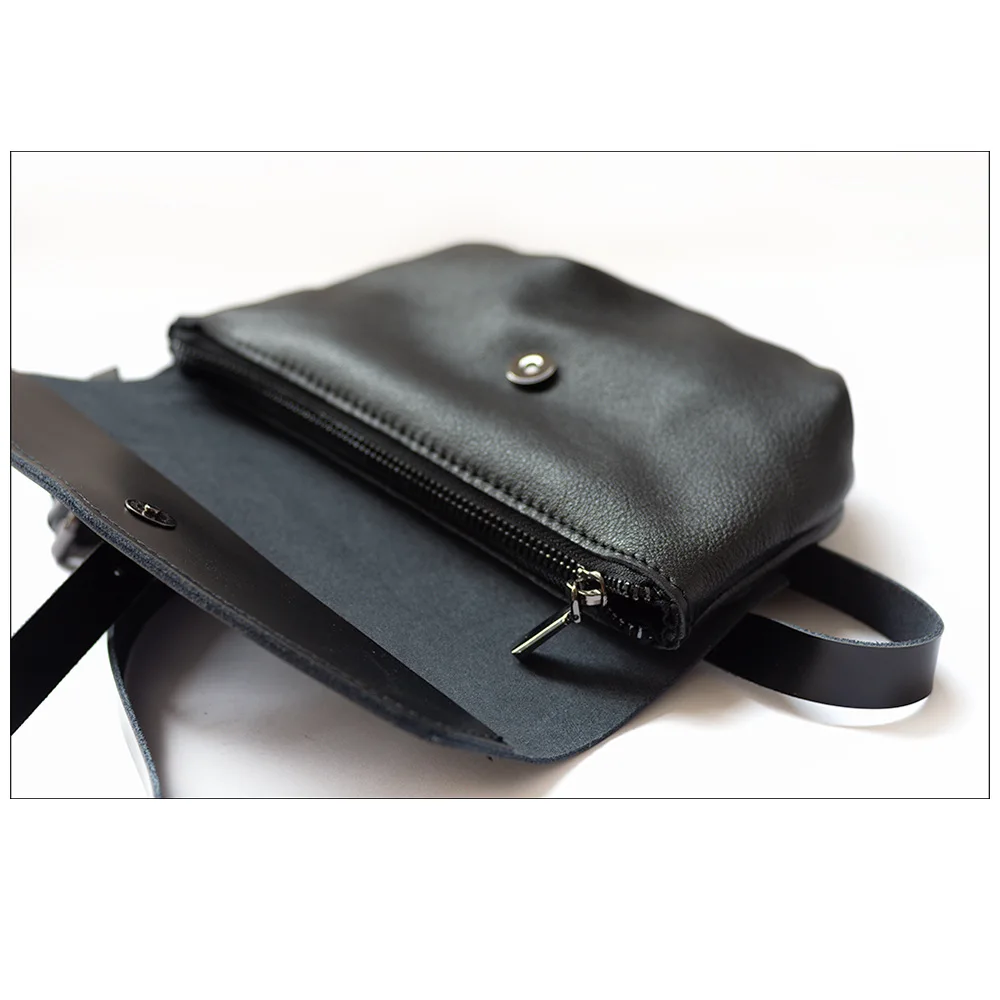 

Leather dumpling bag new ins Hong Kong style fashion all-match one-shoulder fold small crossbody bag cowhide chest bag black bag