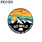 белый медведь   GO WID   эмаль   брошка   ADVENTURE IS CALLING   Round   эмблема   Северный полюс   снежная гора заход солнца чайка   рюкзак   куртка   воротник   булавка   авантюрист   ювелирный подарок