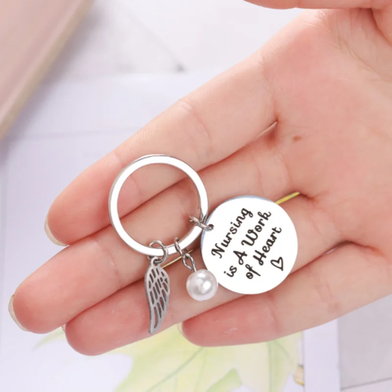 Новый брелок для ключей медсестры из нержавеющей стали с гравировкой|Брелоки| |