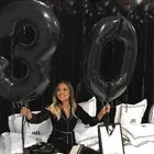 2 шт.лот, большие гелиевые воздушные шары большого размера с цифрами и цифрами, 40 дюймов, черные и золотые шары для 30, 40, 50 лет, шары для украшения дня рождения