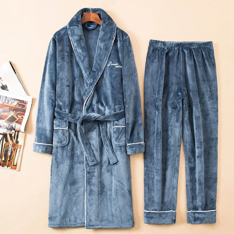 pajamas Autumn Winter Robe Thickening Pajamas Bathrobe Warm Plus Long sleepwear nightgown sexy sleepwear pijamas sleepwear women