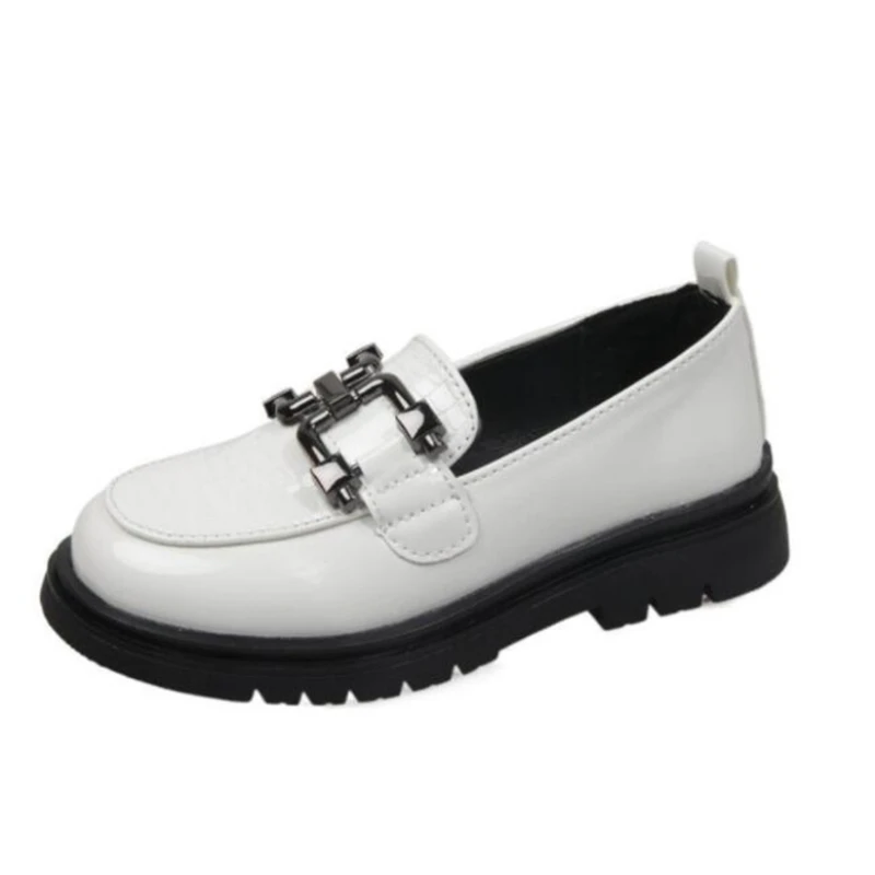 

2022 Spring and Autumn Fashionable Retro Bean Shoes British Style Children's Leather Shoes Soft Soled Non Slip Girls' Shoes