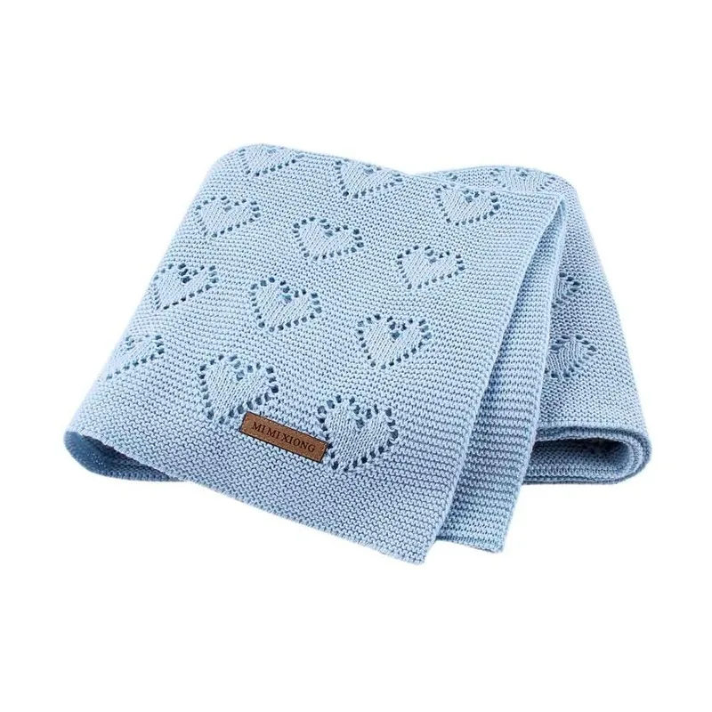 

Summer Crocheted Newborn Baby Blankets Fashion Solid Color Toddler Infantil Sofa Bedding Quilts 100*80cm Children Funny Blanket