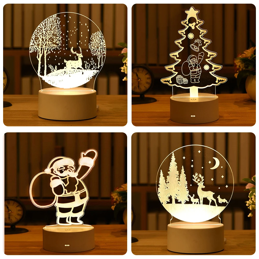Children's night light 3D toy Christmas goods lighting projector printing bedroom decoration | Дом и сад