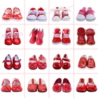 Туфли для кукол, красные ПУ повседневные танцевальные туфли для девочек и мальчиков диаметром 18 дюймов и 43 см, аксессуары для кукол, игрушки для девочек, подарок сделай сам
