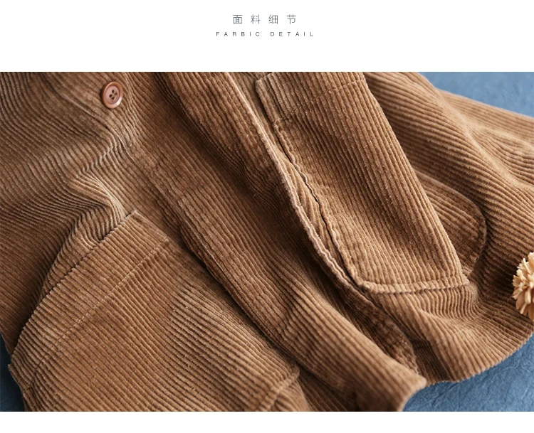 Spring Autumn Womens Loose Hooded Jacket Women Corduroy Jackets Short Coats Female Vintage Outerwear Women Cropped Jacket