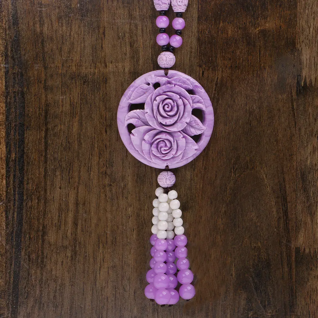 

Purple Tridacna Double Flowers Pendant Car Interior Hanging Ornament